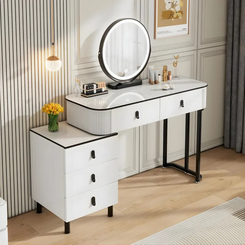 Coiffeuse avec Miroir LED - Luminosité Réglable