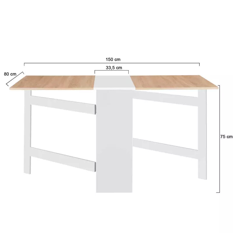 Table Console Pliable - Bois Blanc