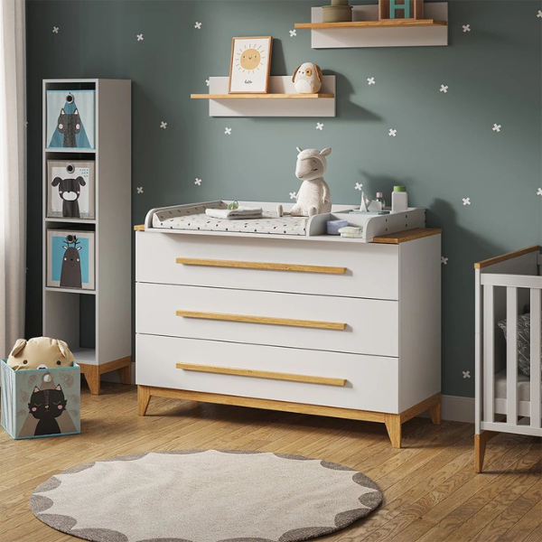 Commode à langer 133x98cm XL avec 3 tiroirs