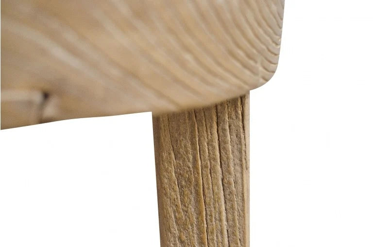 Tabouret de Bar Rond Naturel - Bois Brut
