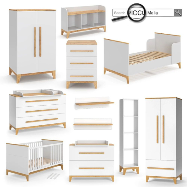 Commode à langer 133x98cm XL avec 3 tiroirs