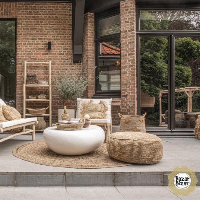 Pouf Bohème - Naturel En Raphia