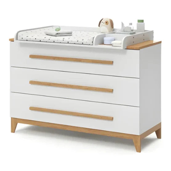 Commode à langer 133x98cm XL avec 3 tiroirs