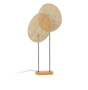 Lampadaire en rotin style asiatique