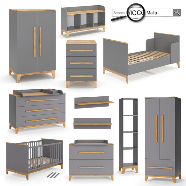 Commode à langer 133x98cm XL avec 3 tiroirs