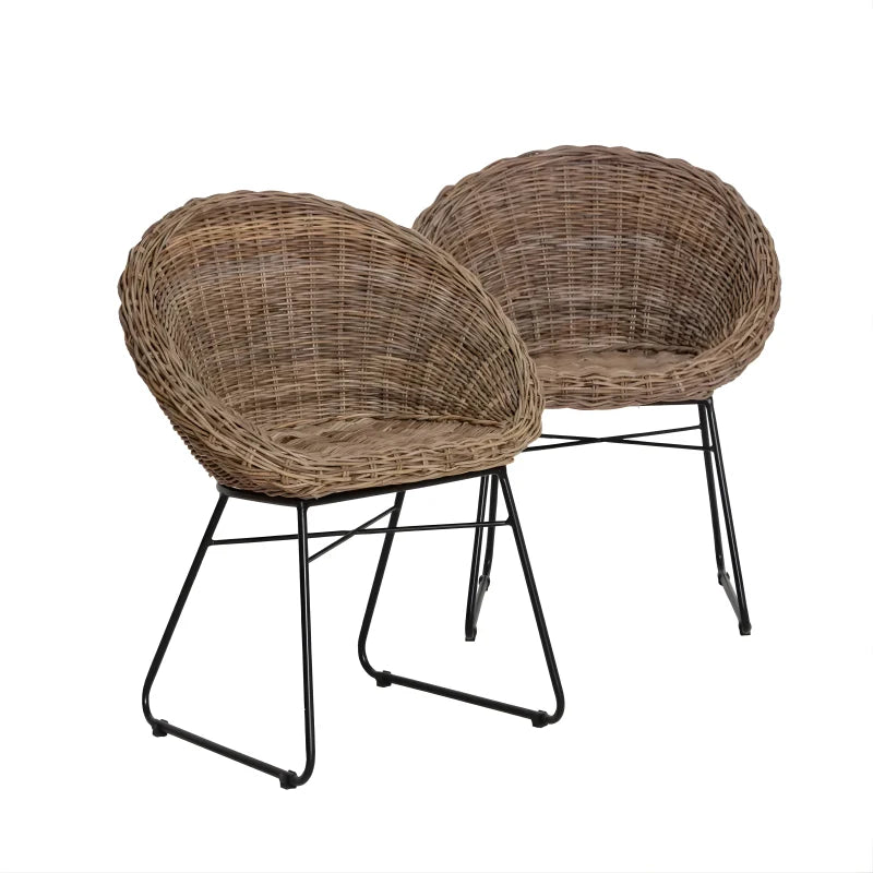 Lot de 2 Chaises en Rotin