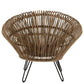 Siège Lounge avec Coussin Rotin/Fer - Naturel