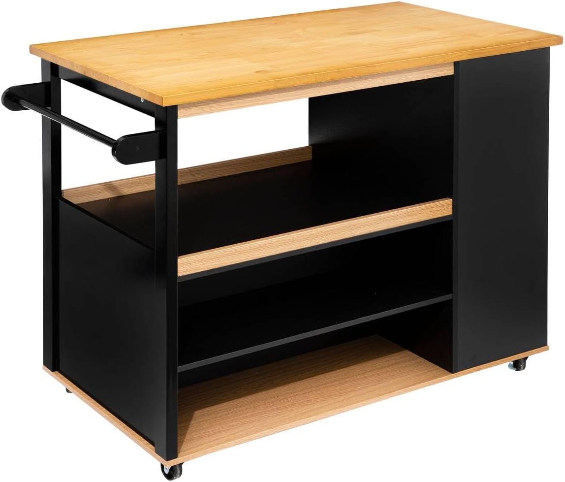 Ilot de Bar avec Rangement - Effet Chêne Naturel