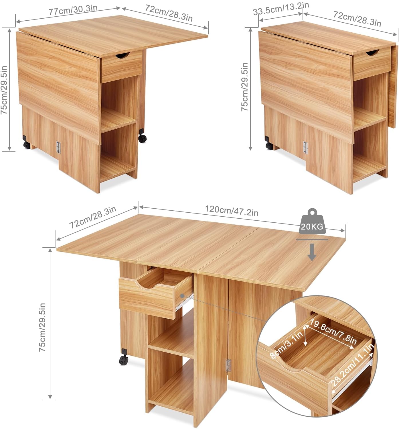 Table Pliante - Bois Clair