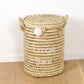 Panier à Linge en Feuilles de Palmier avec Pompons - Linge Sale