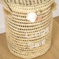 Panier à Linge en Feuilles de Palmier avec Pompons - Linge Sale