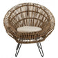 Siège Lounge avec Coussin Rotin/Fer - Naturel