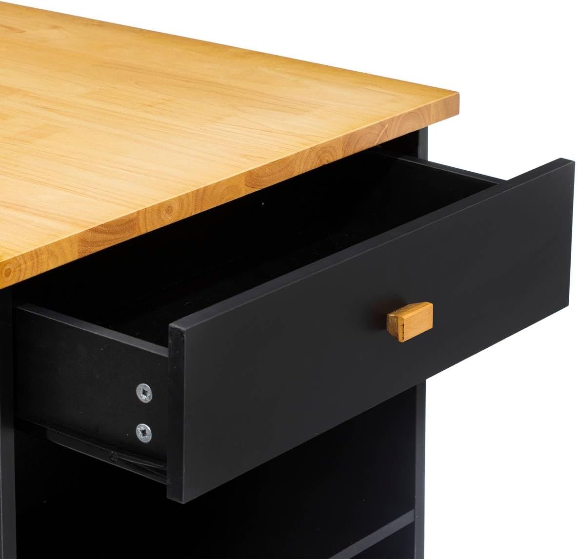 Ilot de Bar avec Rangement - Effet Chêne Naturel