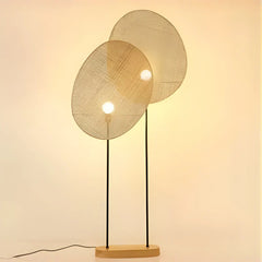 Lampadaire en rotin style asiatique